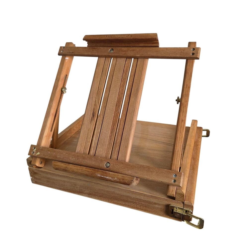 Aaron Brothers Wooden Tabletop Artist Easel Portable Painting Art Box
